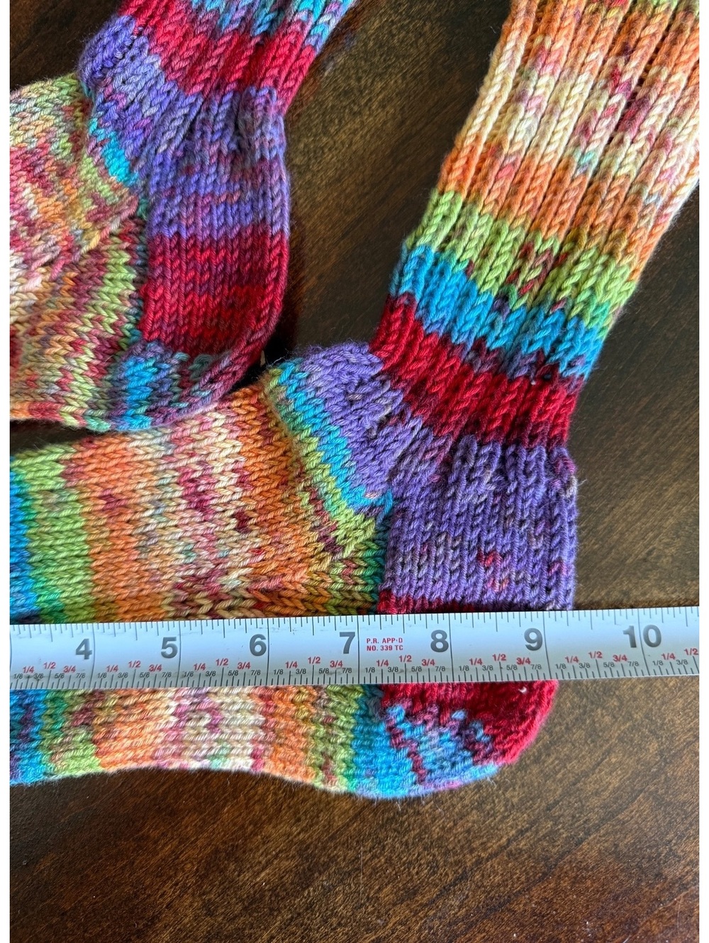 Hand-Knitted Colorful Wool Socks - Two Pairs - Picture 3 of 9